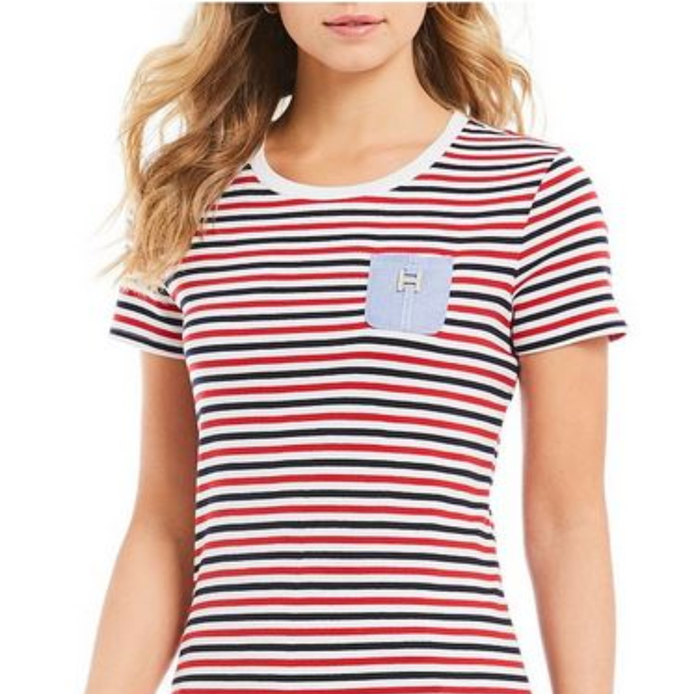 Tommy HilfigerStripe Knit Jersey Chambray Pocket S